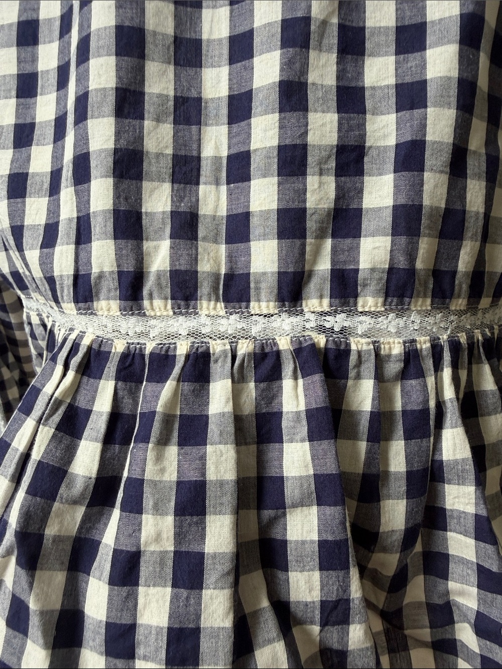 Sezane Charlina Blouse Vichy Navy - Solidarity Creation - Size 6 - Picture 9 of 10